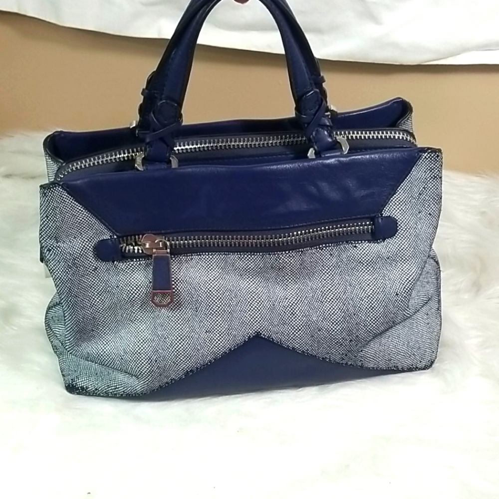 RAFE NEW YORK NAVY LEATHER HANDBAG